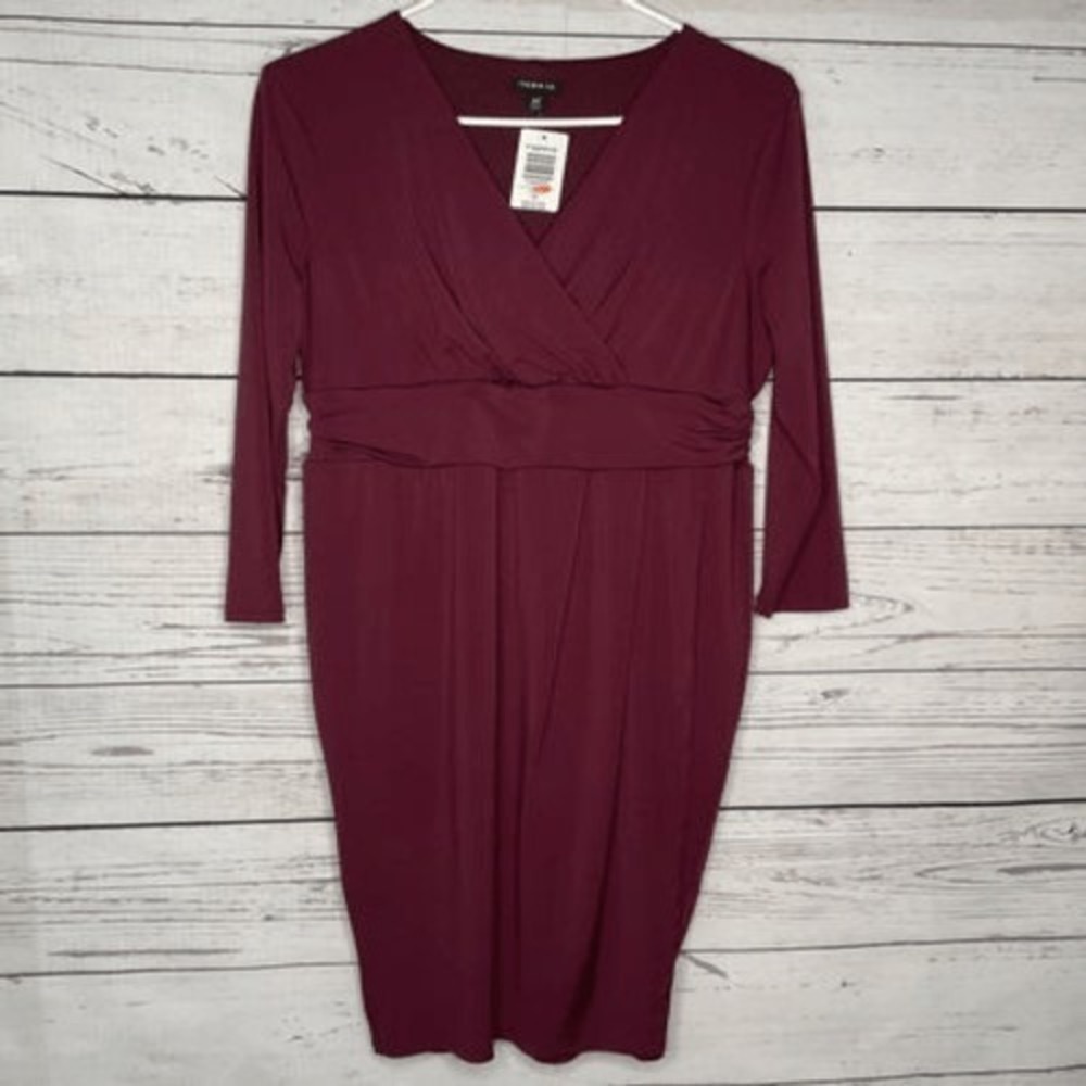 NWT Torrid Stretch Studio Faux Wrap Surplice Midi‎ Dress Women 00(10-12) China